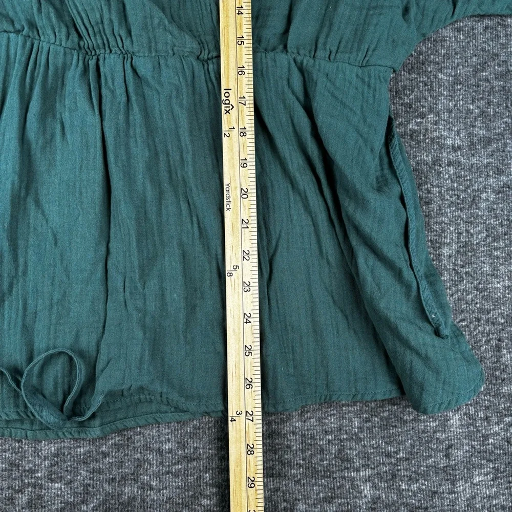 Ava & Viv Teal Long Sleeve Flowy Tie Waist Blouse Size 1X - Picture 4 of 5